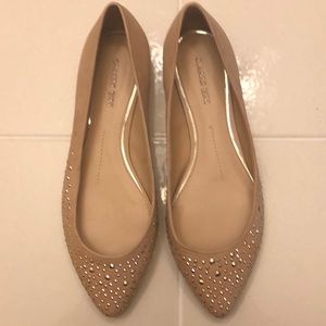 Gianni Bini studded flats in tan